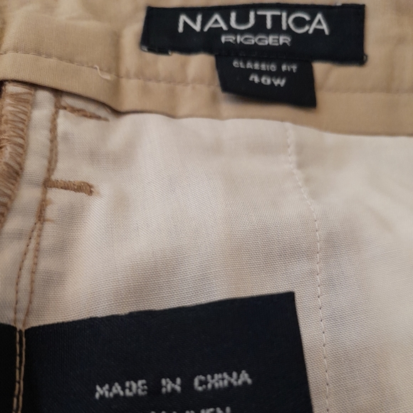 Nautica Rigger Pleated Classic Fit 40w Shorts 100% Linen - Picture 3 of 4